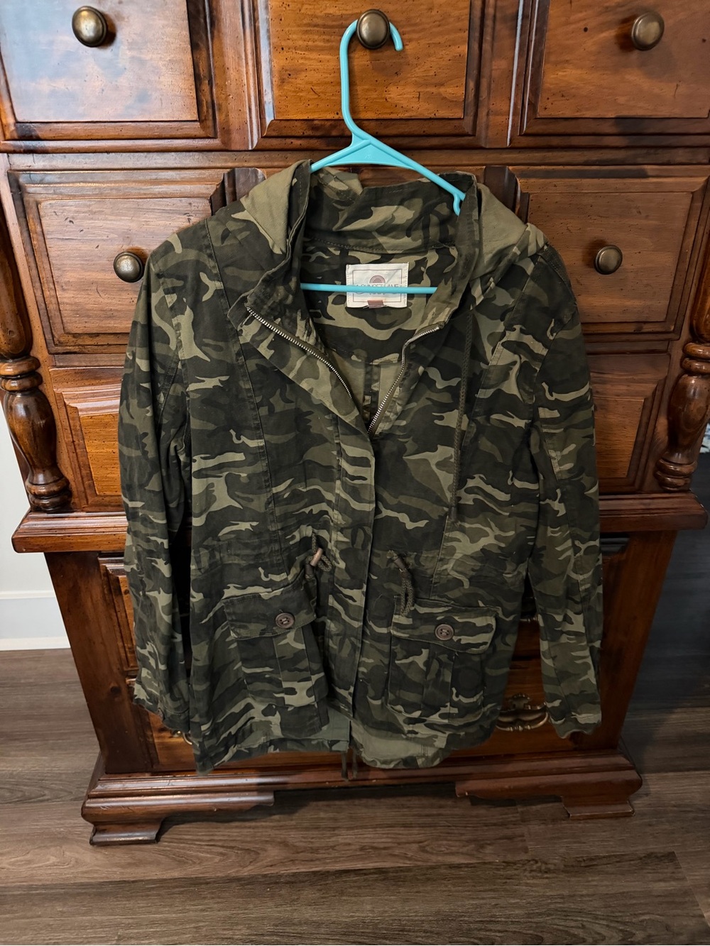 Camo Utility Jacket with Hood - Green Camo